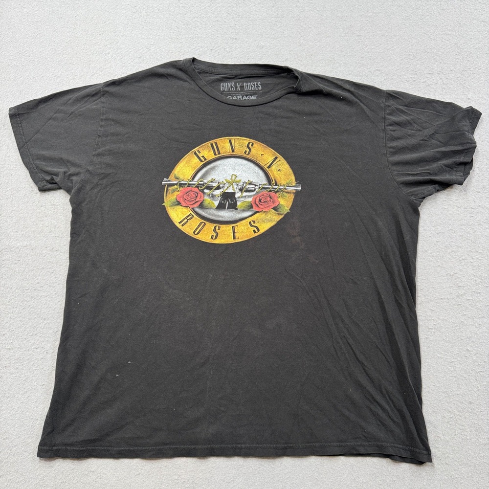 Garage Guns N Roses T-Shirt Men's Large Black Graphic Music Retro Streetwear Tee